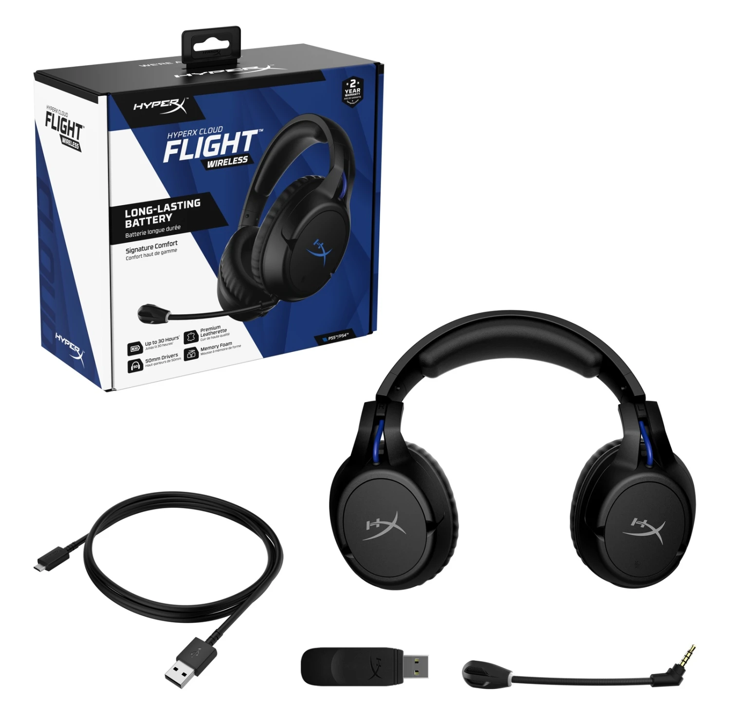 HyperX Cloud Flight Wireless Gaming Headset For Playstation 2 HyperX Cloud Flight Wireless Gaming Headset For Playstation - Image 2