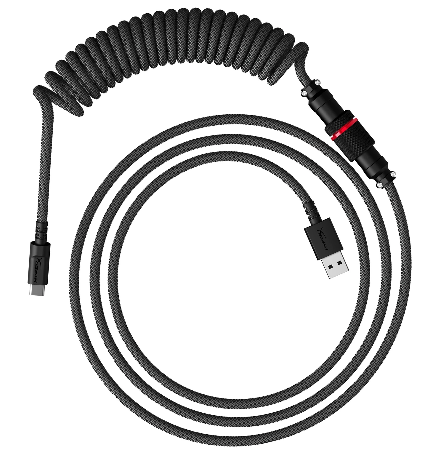 HyperX Coiled Cable (Grey & Black) 2 HyperX Coiled Cable (Grey & Black) - Image 2