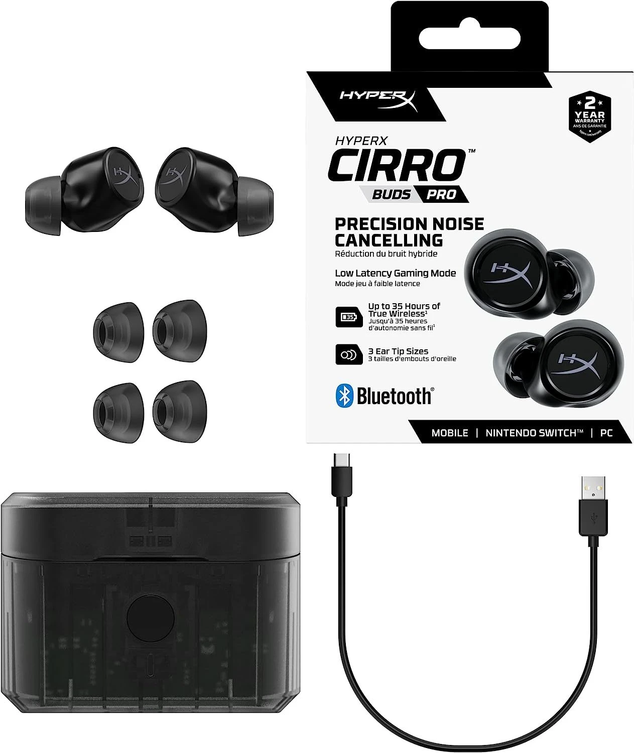 HyperX Cirro Buds Pro True Wireless Earbuds (Black) 2 HyperX Cirro Buds Pro True Wireless Earbuds (Black) - Image 2