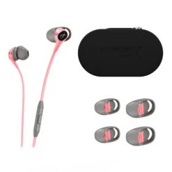 HyperX Cloud Earbuds -HyperX Gamer Deals Store hyperx cloud earbuds pinkgray angle 5
