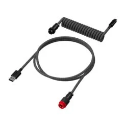 HyperX Coiled Cable -HyperX Gamer Deals Store hyperx coiled cable gray black 6j679aa angle 2