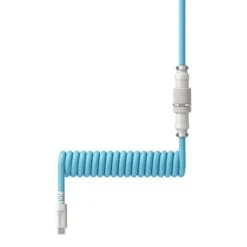 HyperX Coiled Cable -HyperX Gamer Deals Store hyperx coiled cable light blue 6j680aa angle 4