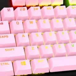 HyperX Full Key Set Keycaps - PBT -HyperX Gamer Deals Store hyperx pbt keycaps pink us 5 closeup