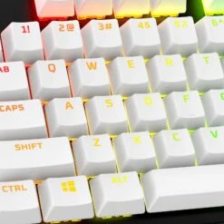 HyperX Full Key Set Keycaps - PBT -HyperX Gamer Deals Store hyperx pbt keycaps white us 5 closeup