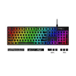 HyperX Pudding Keycaps 2 - Full Key Set - PBT -HyperX Gamer Deals Store hyperx pudding keycaps 2 black 7g8k1aa angle 3