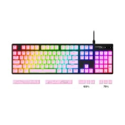 HyperX Pudding Keycaps 2 - Full Key Set - PBT -HyperX Gamer Deals Store hyperx pudding keycaps 2 pink 7g8k3aa angle 3