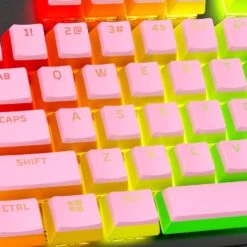 HyperX Pudding Keycaps 2 - Full Key Set - PBT -HyperX Gamer Deals Store hyperx pudding keycaps 2 pink 7g8k3aa angle 6