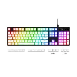 HyperX Pudding Keycaps 2 - Full Key Set - PBT -HyperX Gamer Deals Store hyperx pudding keycaps 2 white 7g8k2aa angle 3